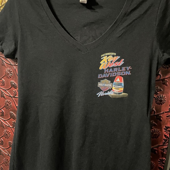 Harley-Davidson Key West V-Neck T-Shirt Black (Size Medium) - Picture 2 of 8